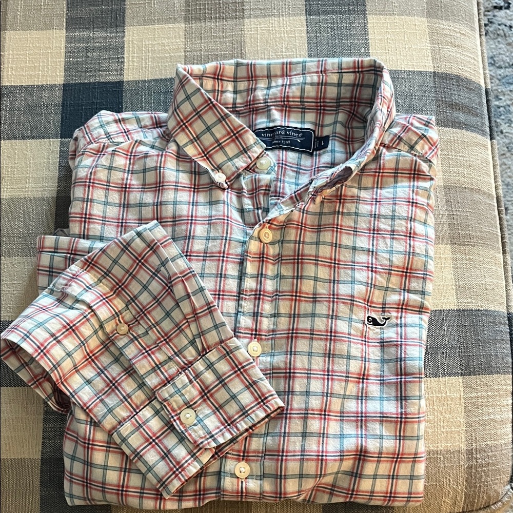Vineyard Vines Men's Plaid Button Down - Red, Blue, White